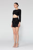 Simetric Patterned Beaded Mini Pencil Skirt